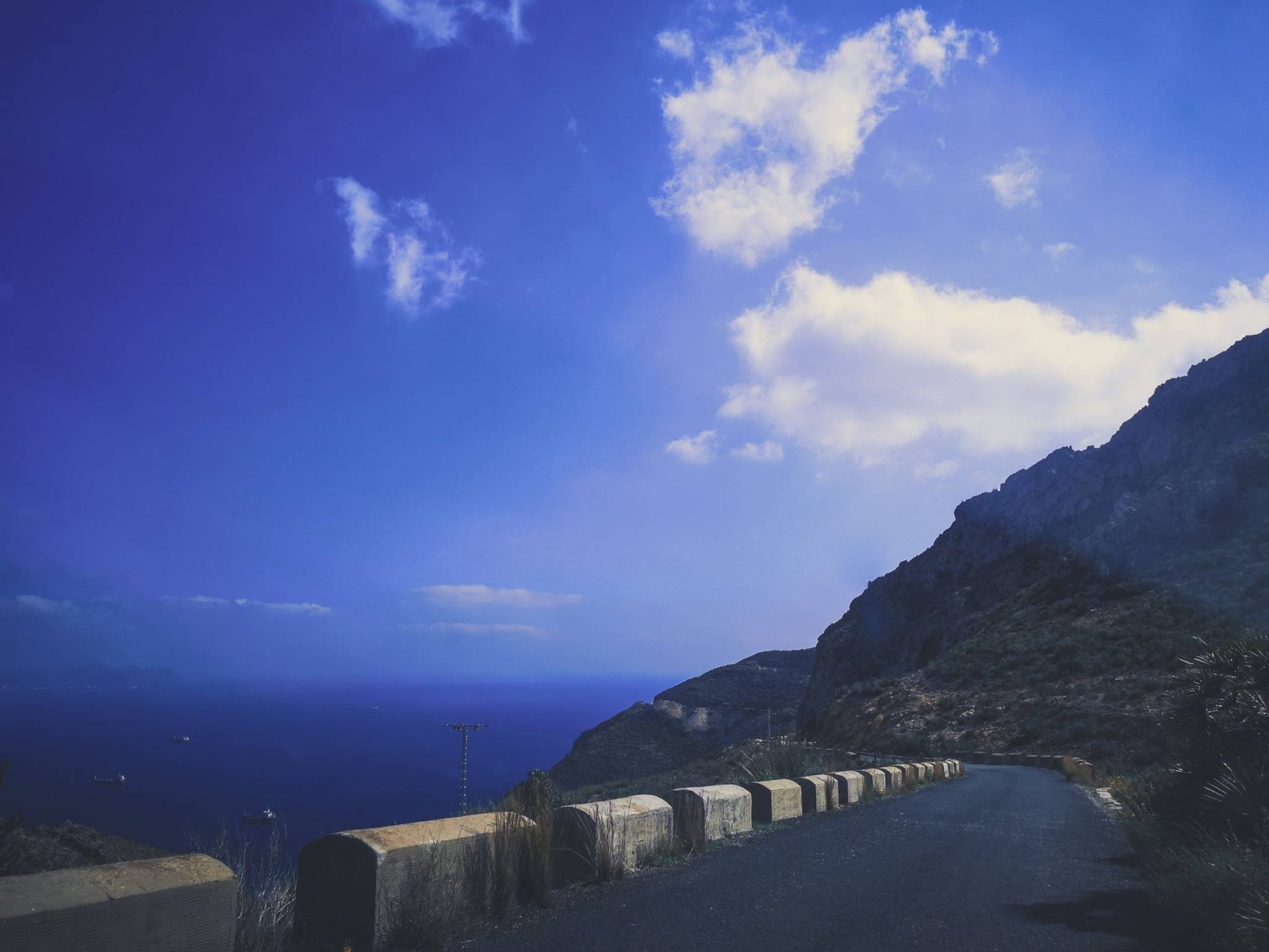 RM-E23 road near cliff on Cabo Tinoso, Cartagena