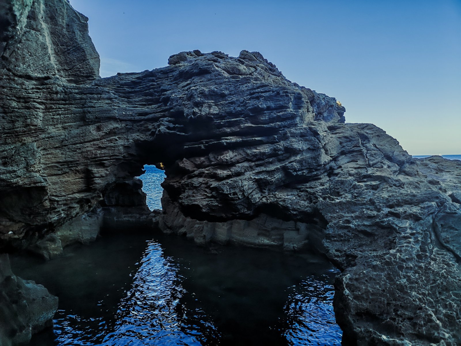 Natural pool of Cova Tallada in Costa Blanca, Spain