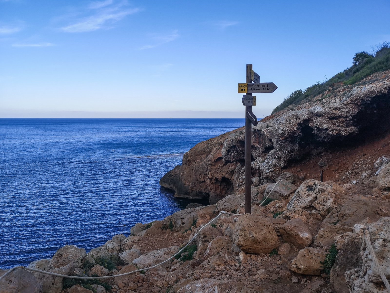 Sign to Cova Tallada in Costa Blanca, Spain