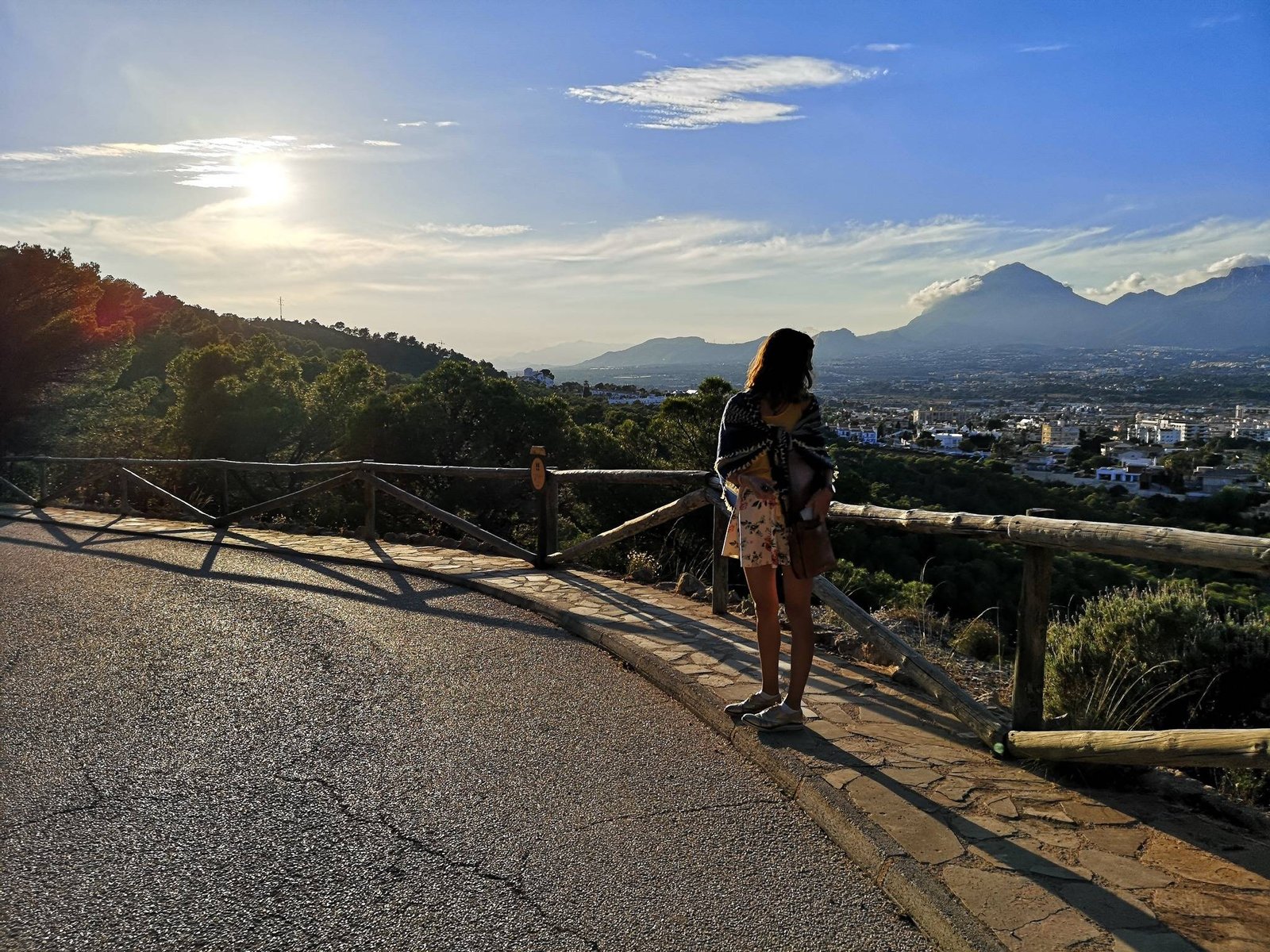 Girl on Camino del Faro in Serra Gelada, Spain