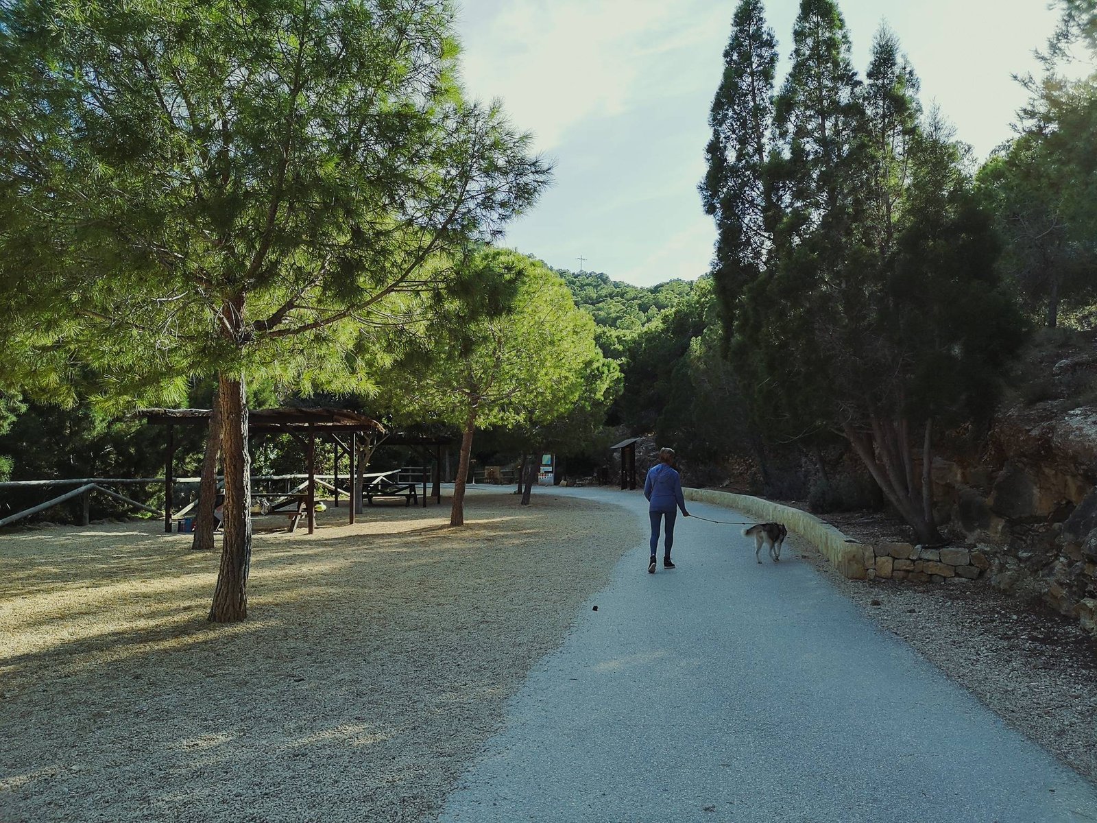 Picnic area at Camino del Faro in Serra Gelada, Spain