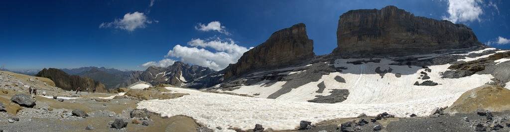 Roland's Breach in Pyrenees Mountains between Spain and France