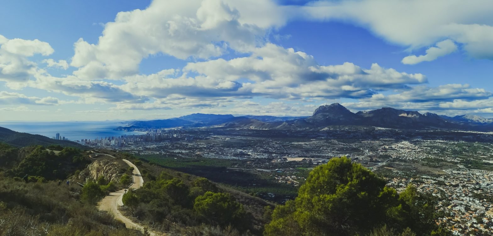 Benidorm, Puig Campana & Costa Blanca panorama from Alt del Governador, Spain