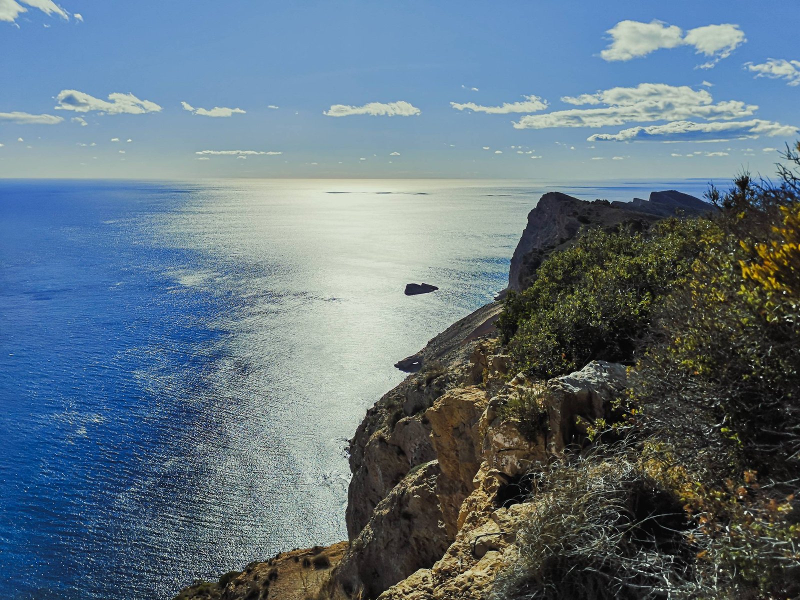 The view of Mediterranean Sea from Alt del Governador in Serra Gelada, Spain