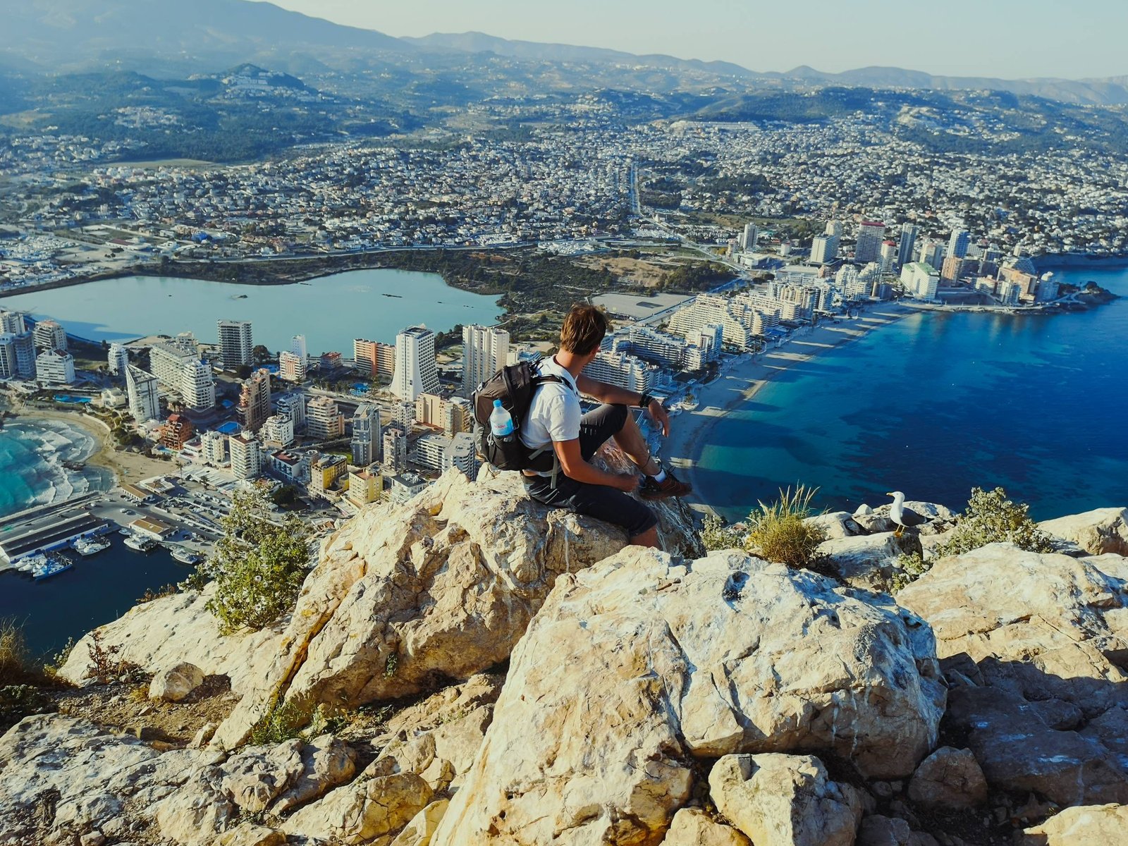 On the top of Penon de Ifach above Calpe town, Spain