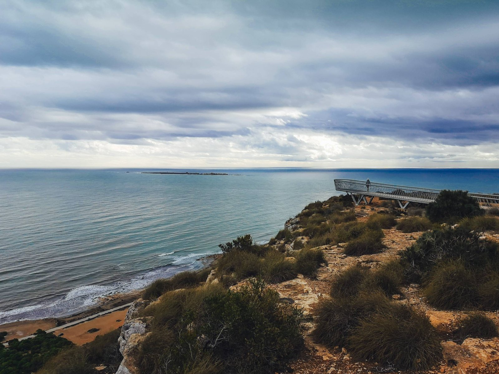 Tabarca island from Santa Pola Skywalk, Spain