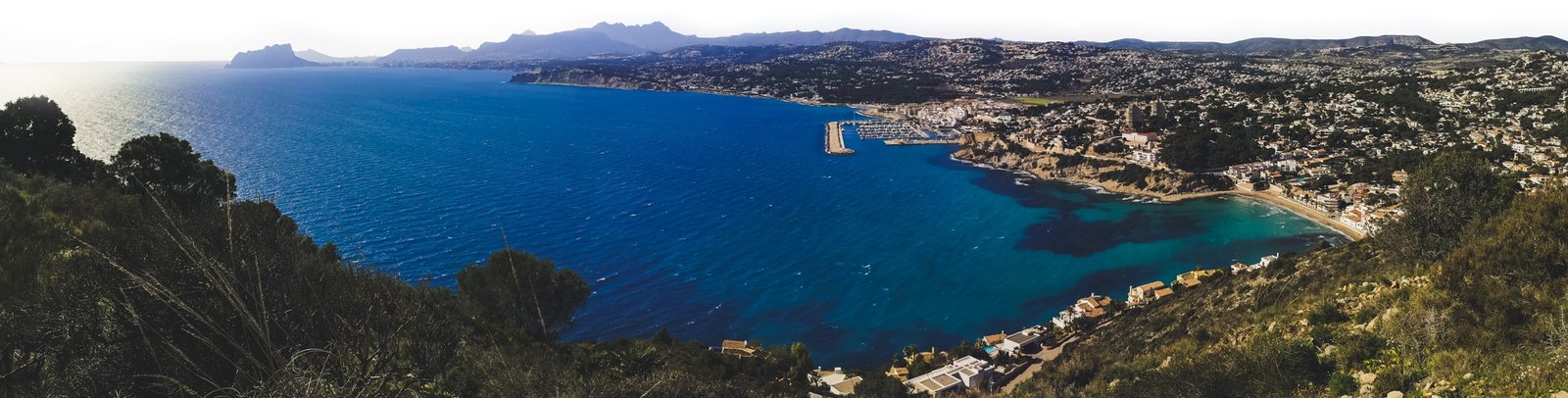 El Portet beach in Moraira from Cap d'Or of Marina Alta, Spain