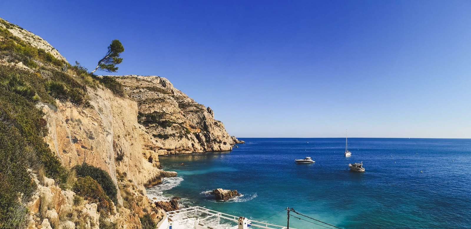 Playa de Pope from Port Javea in Marina Alta, Spain