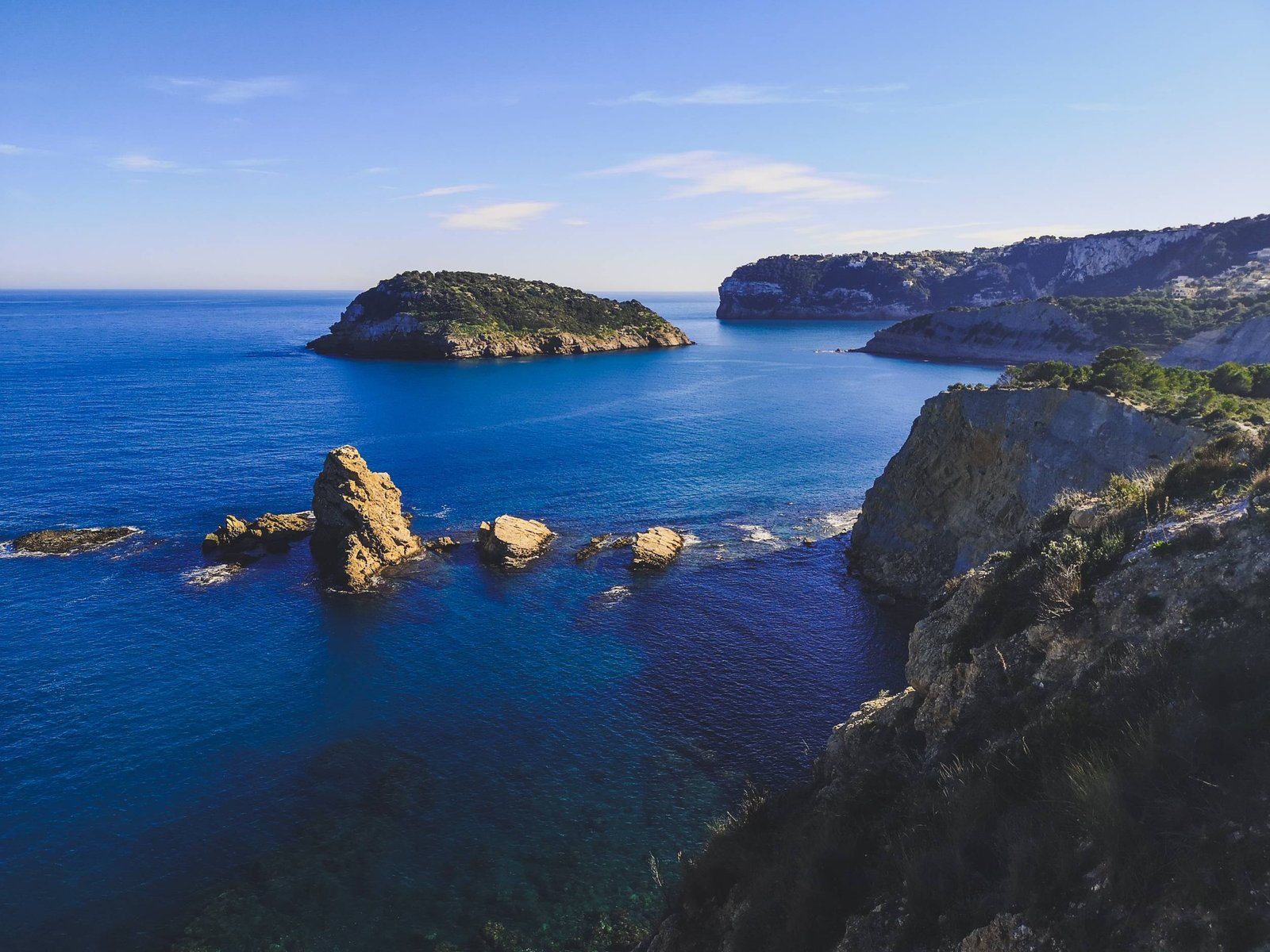 Portixol island from Cap Prim in Marina Alta, Spain