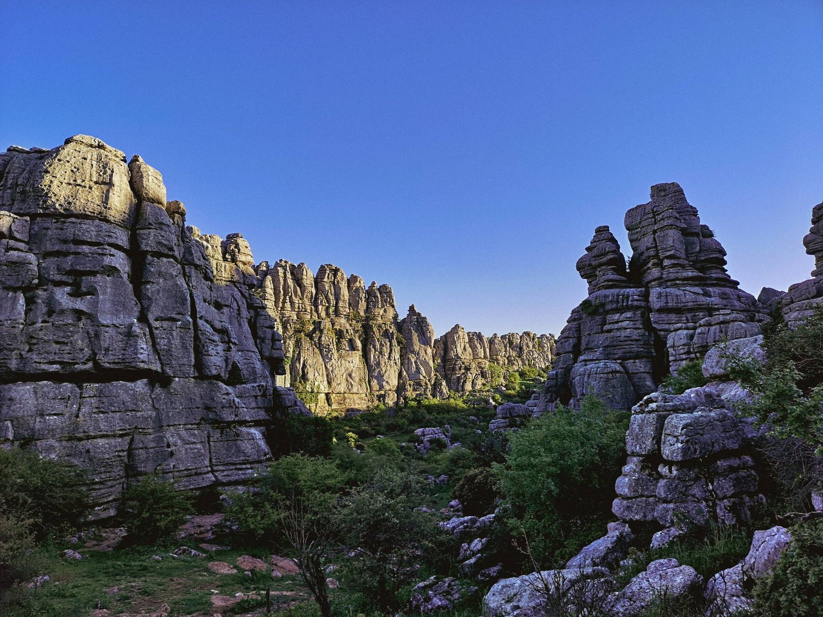 Green hiking route in El Torcal de Antequera, Spain