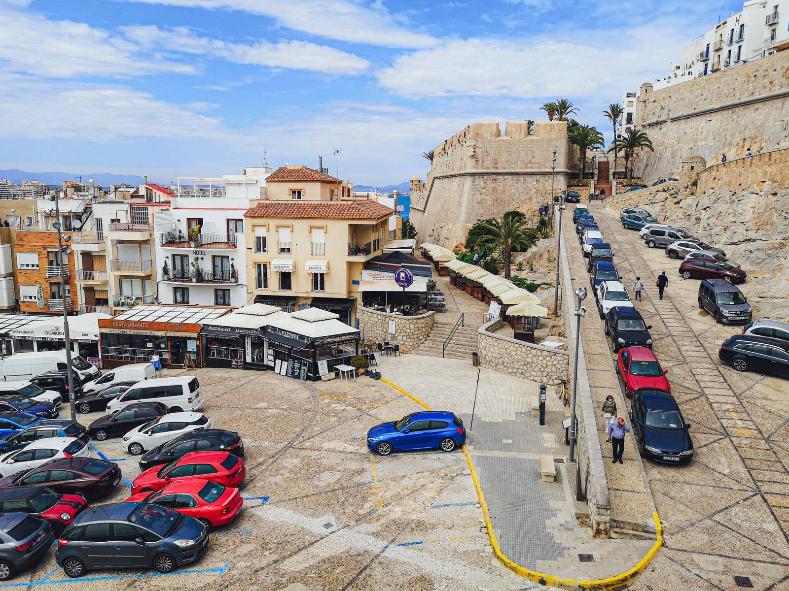 Peniscola Castle parking in Castellon, Spain