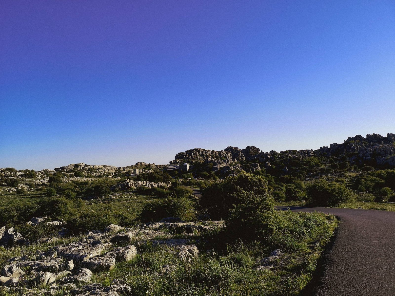 Road to El Torcal Alto station in Andalucia, Spain