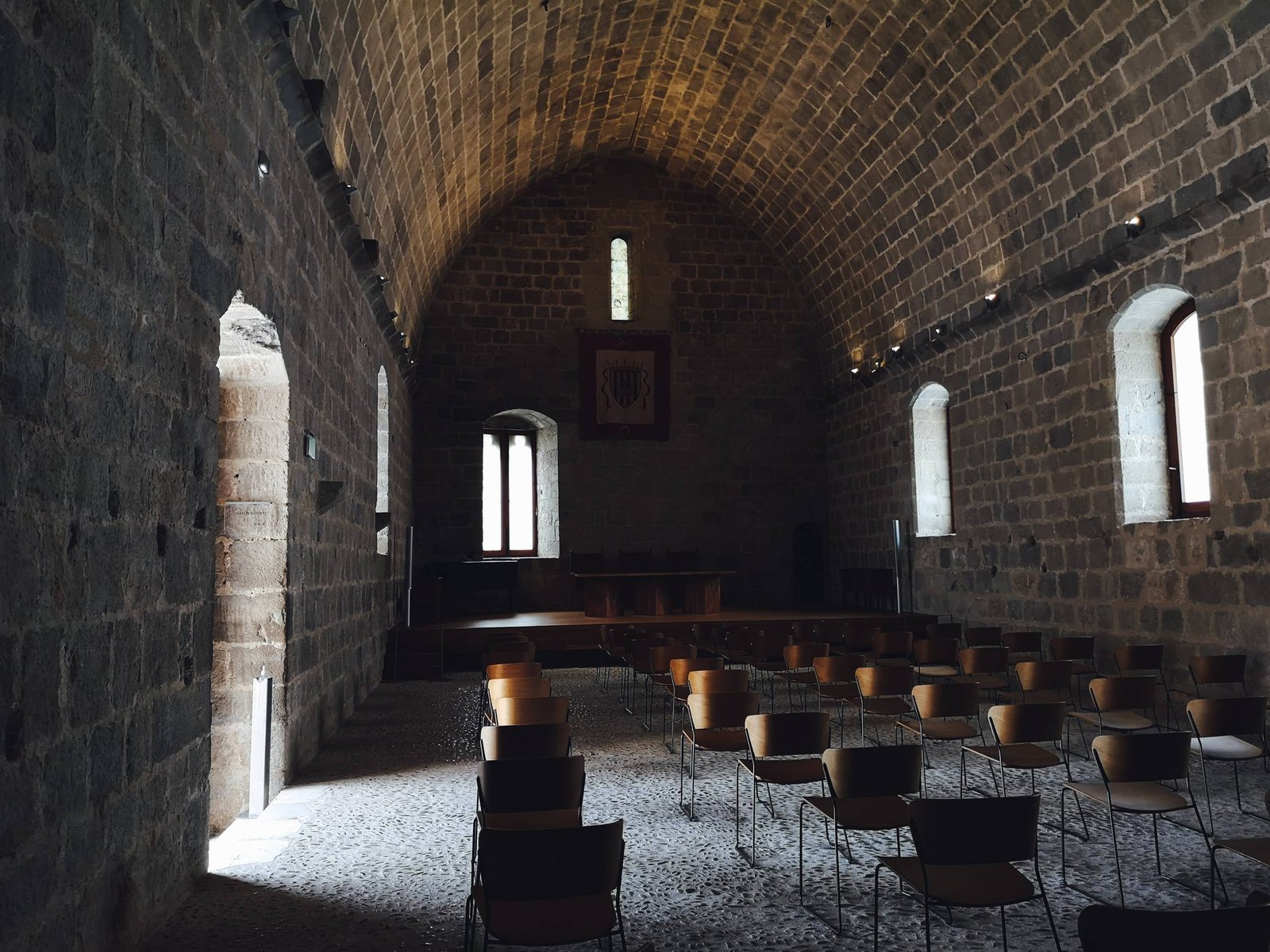 Throne room of Peniscola Castle, Castellon, Spain