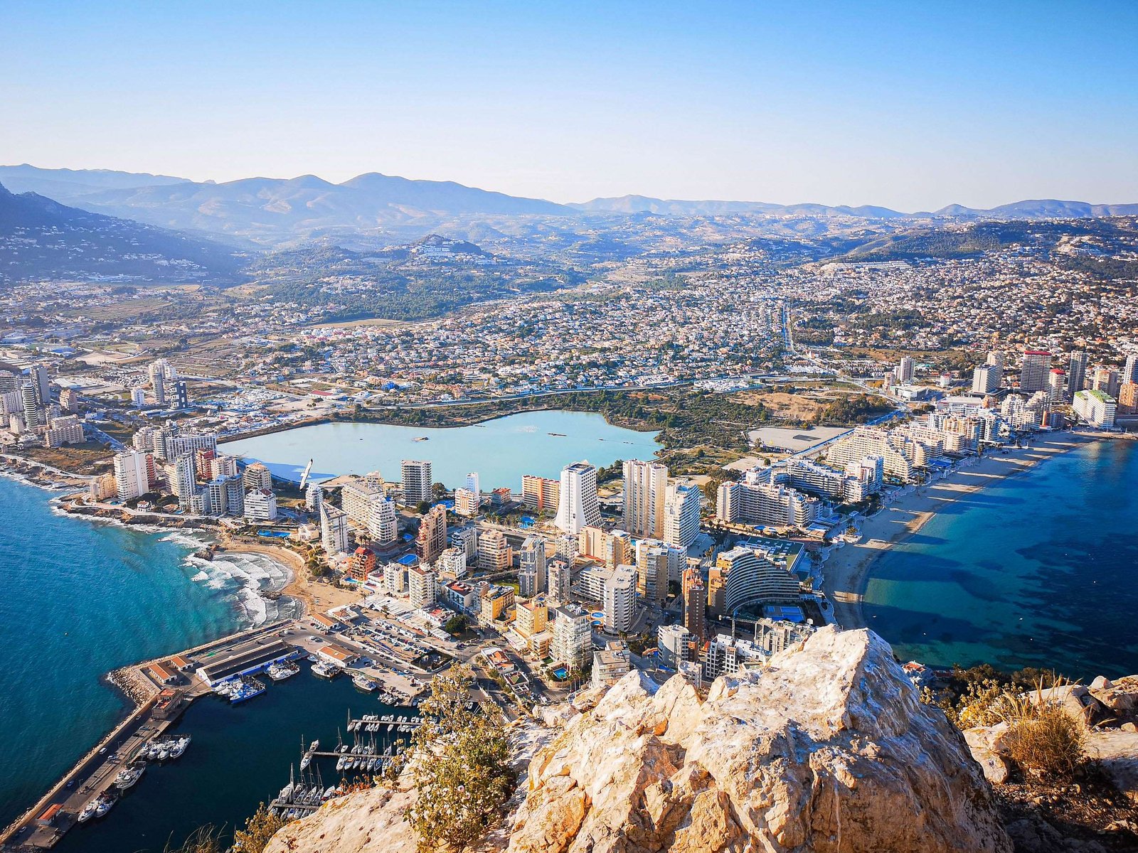 Calpe city from Penon de Ifach, Spain