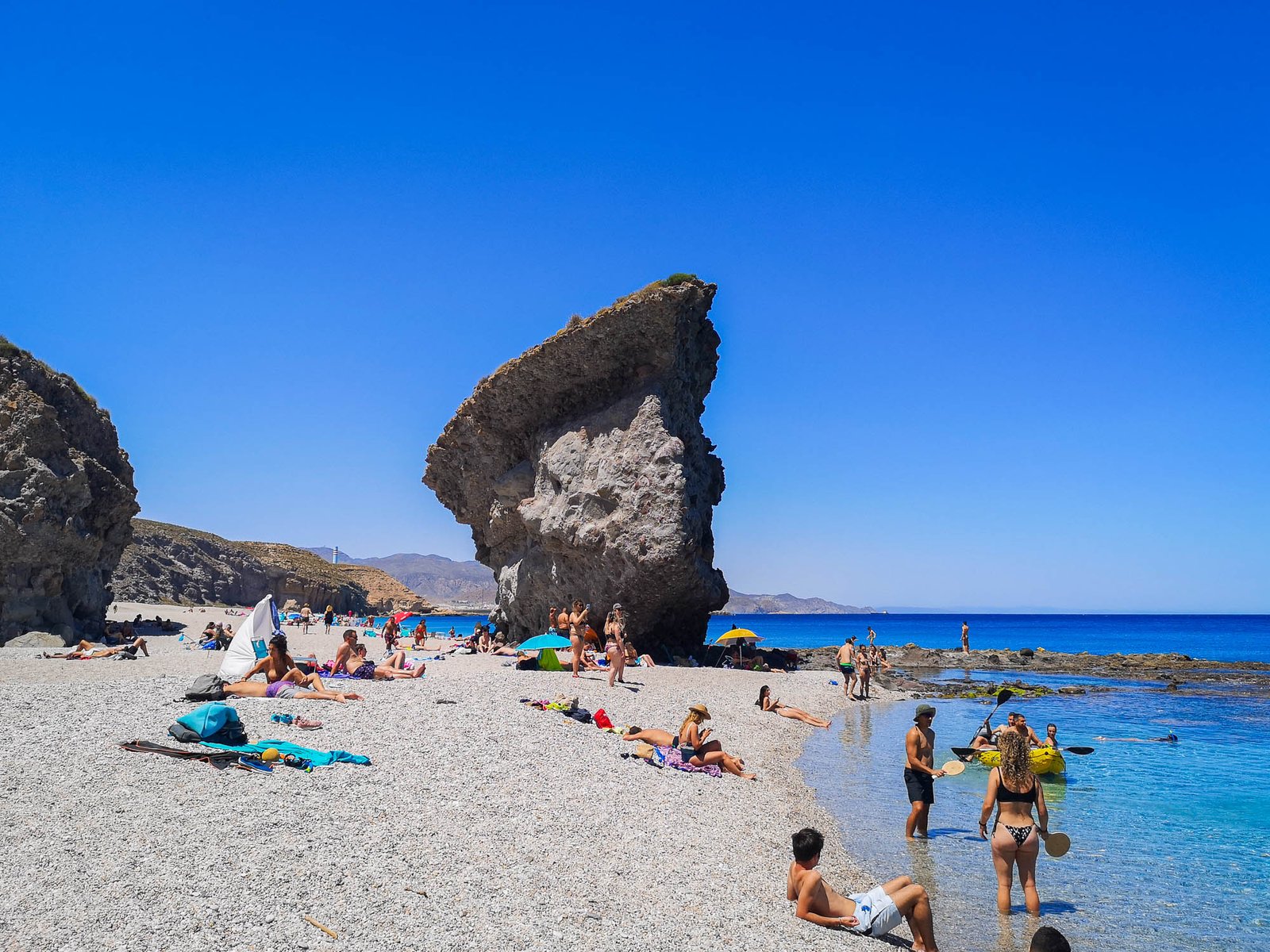 The pillar of Playa de los Muertos in Cabo de Gata, Spain