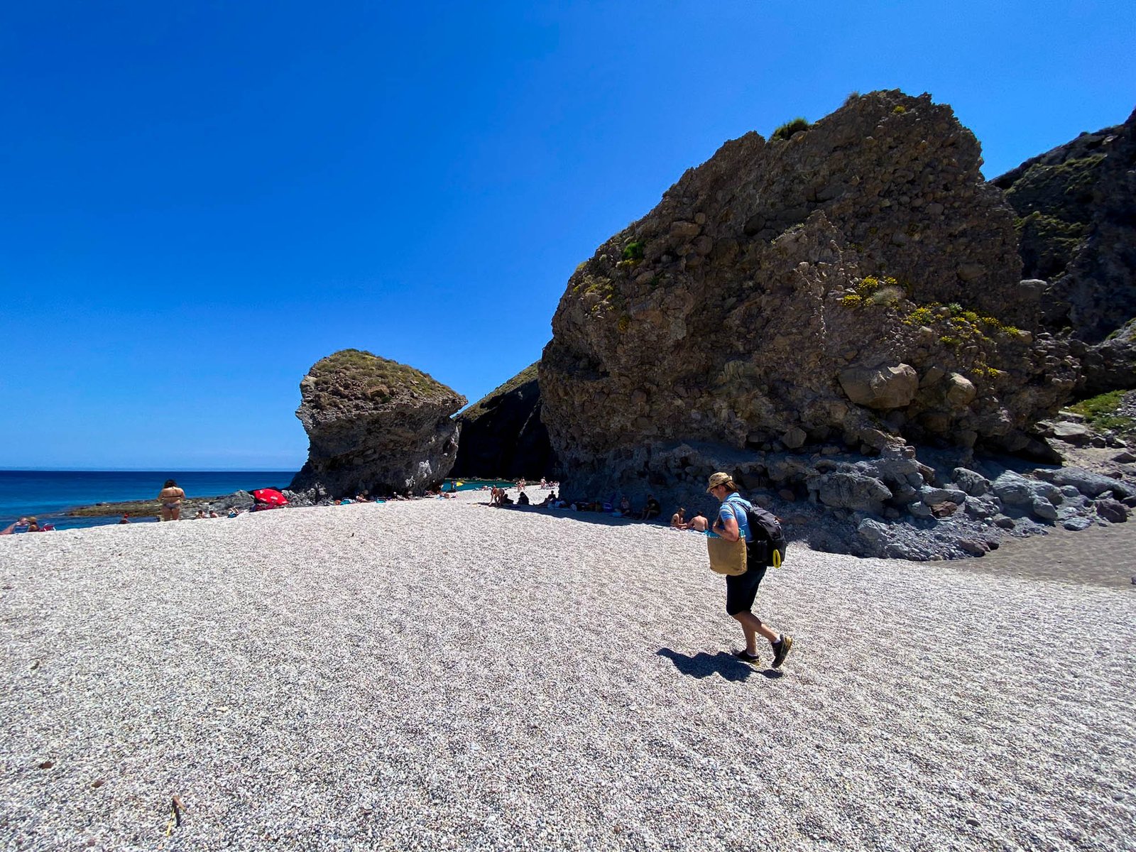 Walking to Playa de los Muertos in Cabo de Gata, Spain