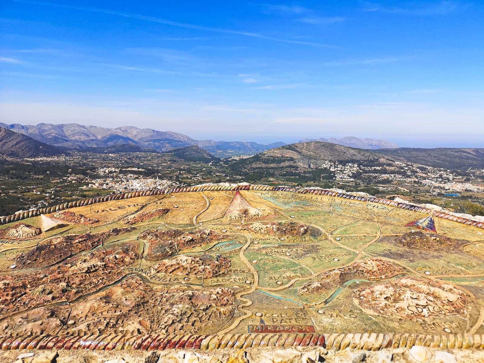 Map of Marina Alta on Mirador del Coll de Rates de Parcent in Marina Alta, Spain