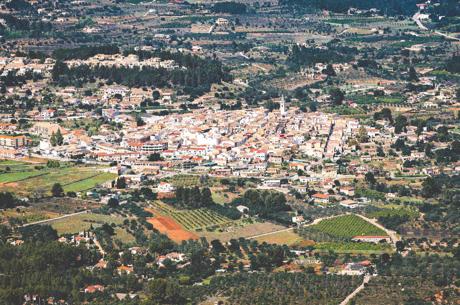 Parcent from Coll de Rates mirador in Marina Alta, Spain