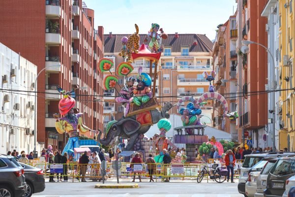 A giant falla in Denia 2023, Valencia, Spain