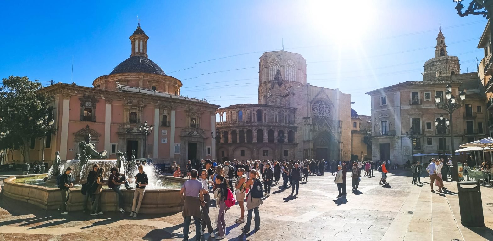 Plaza de la Virgen in Valencia, Spain