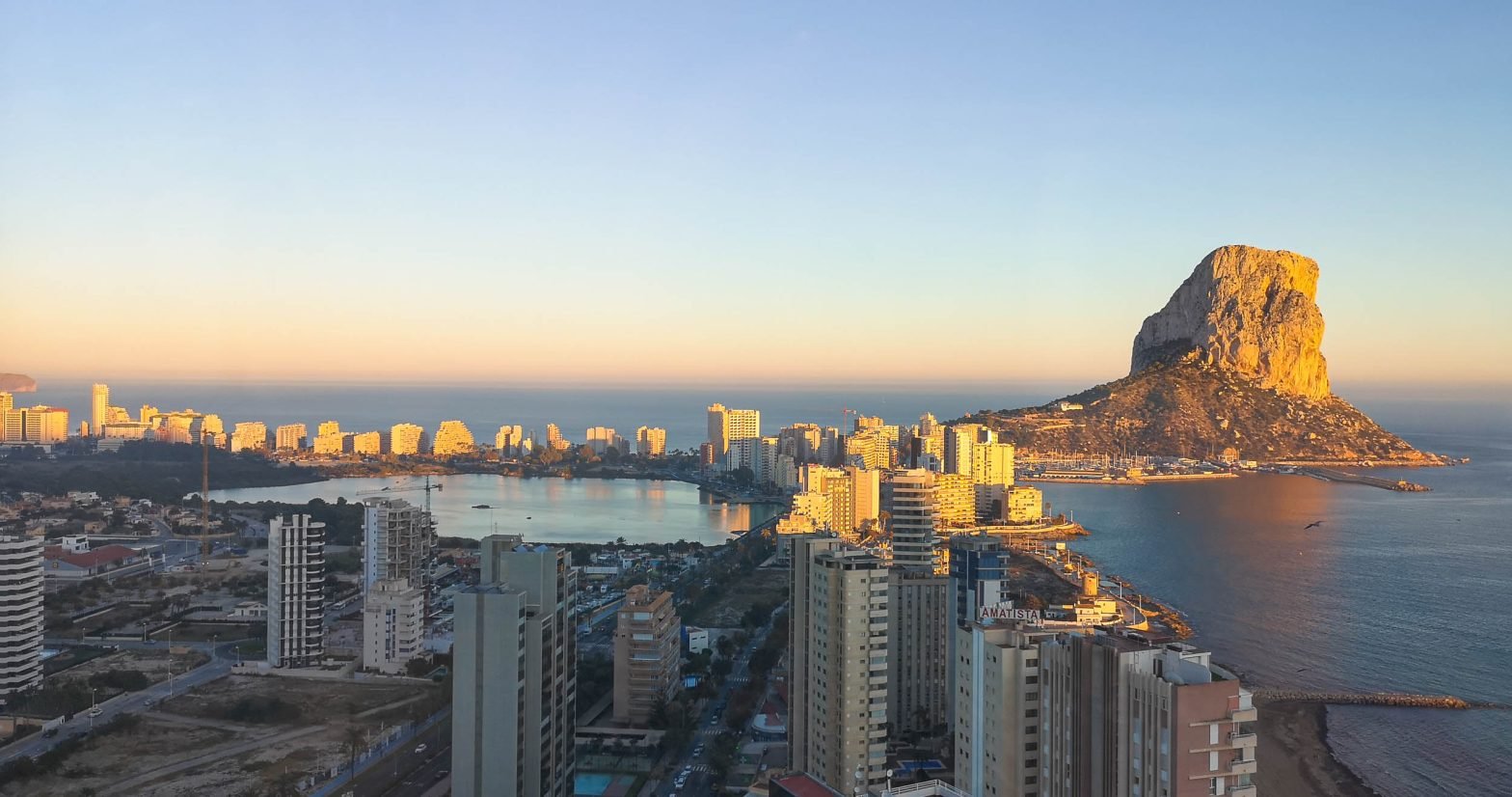 Calpe panorama from Suitopia Skybar, Marina Alta, Spain