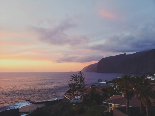 A colorful sunset in Los Gigantes, Tenerife, The Canary Islands