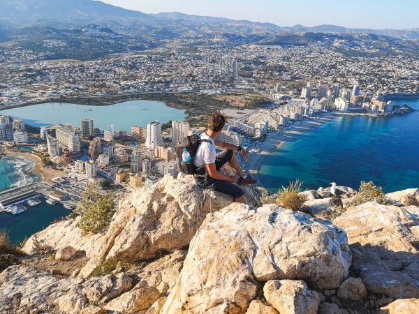 On the top of Penon de Ifach in Calpe, Spain