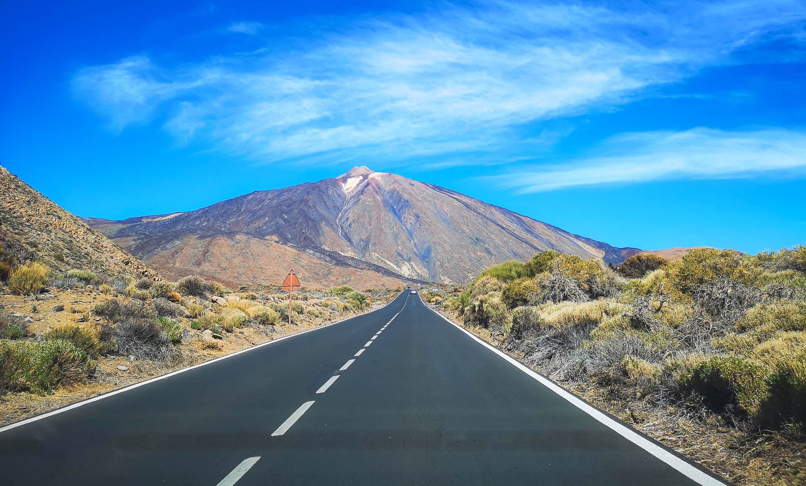 A road to Teide Volcano in Tenerife, Spain