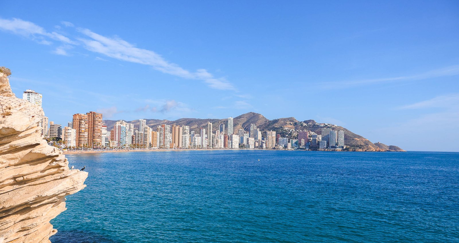 Playa de Poniente (Levante Beach) in Benidorm, Spain