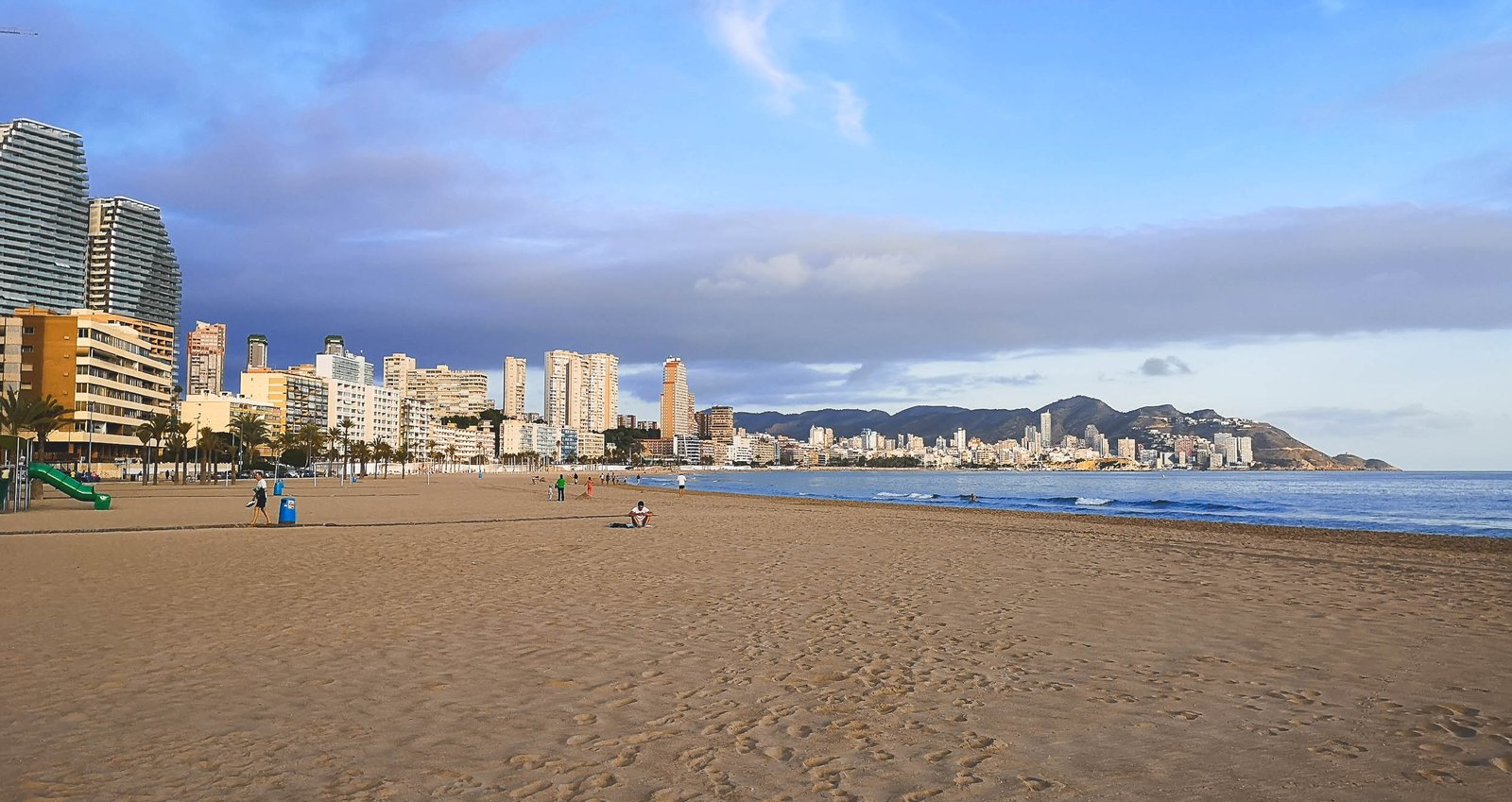 Playa de Poniente (Poniente Beach) in Benidorm, Spain